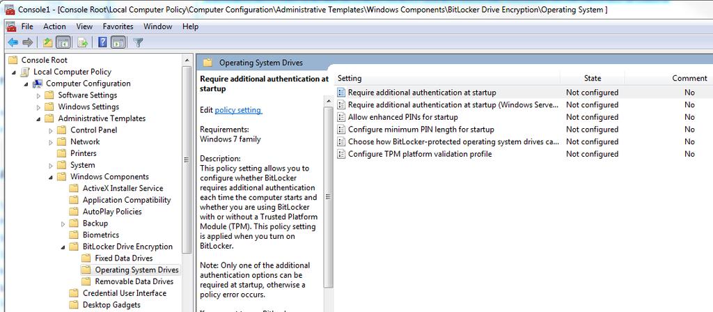 Bitlocker not does not give the PIN Protection Facility How to Enable the Bitlock PIN Protection Facility Open up Group Policy Management Console (GPMC Click Start, in the Start box, type mmc and