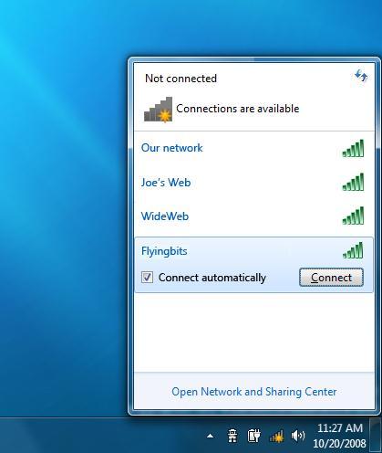 What s New: Wi-Fi Connection Windows 7 switches your