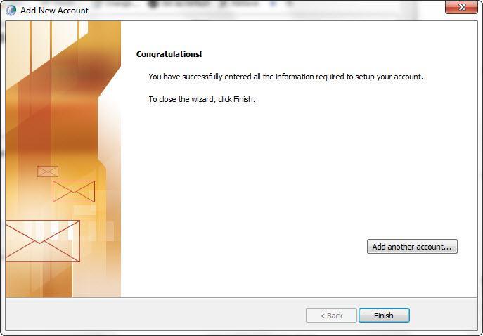 7. When the Congratulations message displays, click Finish. The Connect to window displays.