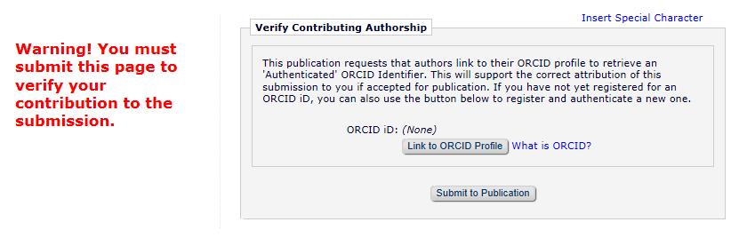 The Co-Author ORCID request slots into the verification process,