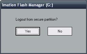 2) From the Imation Flash Login tray icon menu, click on Logout.