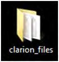 Click on the clarion_files icon in My Documents and a window will open with all 6 of the downloaded files listed.