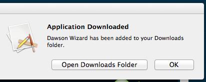 and selecting Quit. Return to http://dawsonwizard.com/login and click Install Application. You may need to exit Safari a few times before it allows to download. 2.
