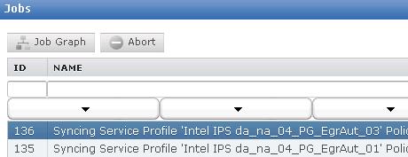 In Intel Security Controller, the Syncing Service Profile job is triggered for every network introspection service that you change. Make sure this job passes successfully.
