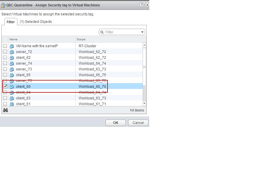 Controller-Quarantine and click d Deselect the check box for the VMs you want to