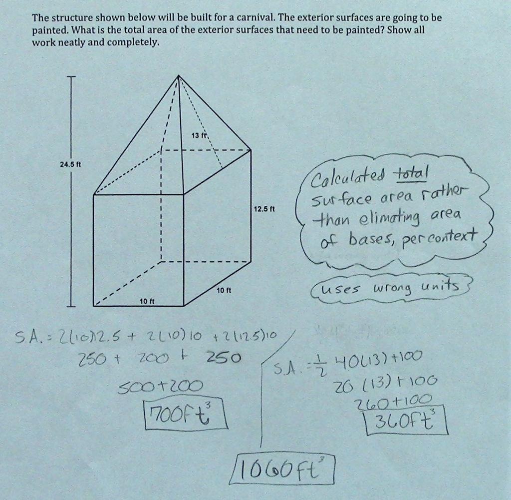 Be sure the student understands the distinction between volume and surface area and review both concepts, as needed.