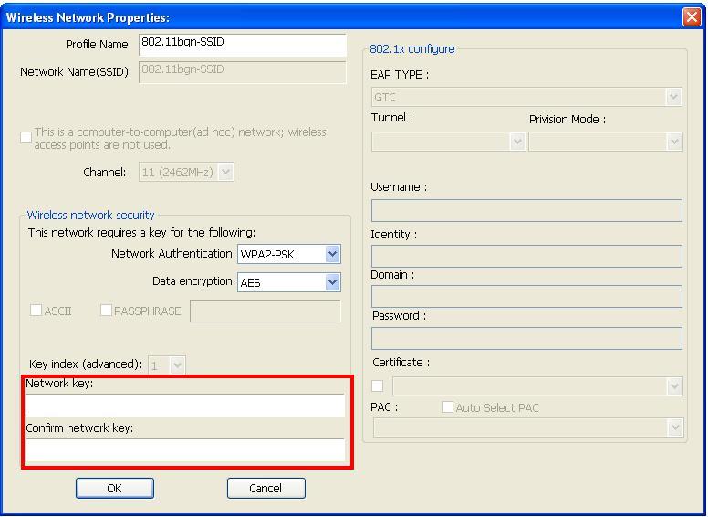After click Add to Profile, you will see the next window Wireless Network Properties popup with your current wireless signal s setting.