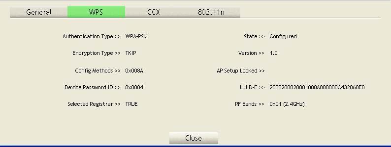 internal or external Registrar. WPS Tab WPS AP List Rescan Display the information of surrounding APs with WPS IE from last scan result.