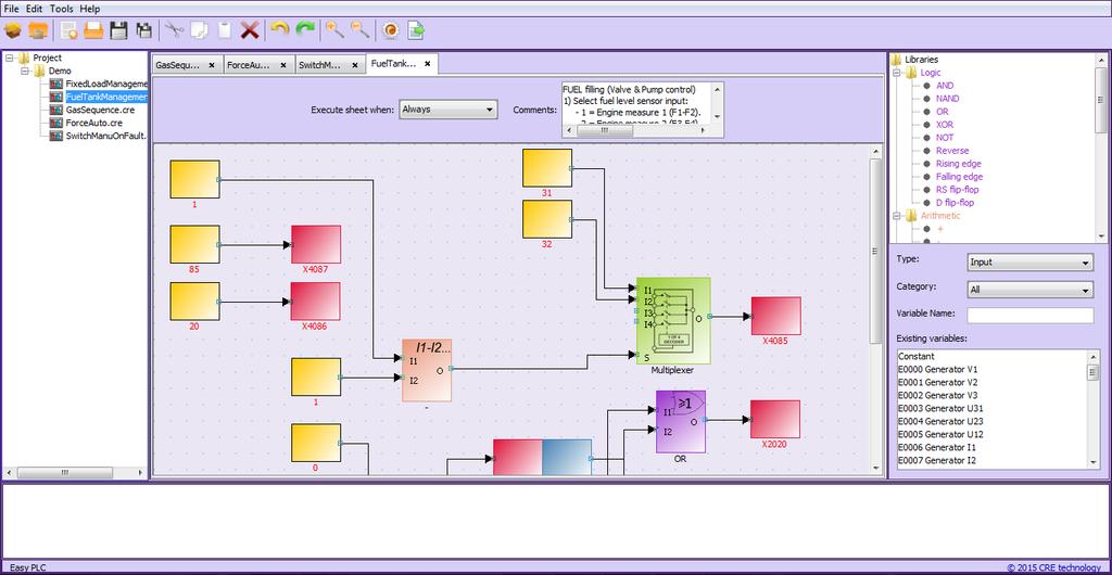 Chapter : Text file & PLC 16.4.1 Easy PLC CRE technology has developed a graphical tool to help you design equations that will help you adapt your module to your specific application.