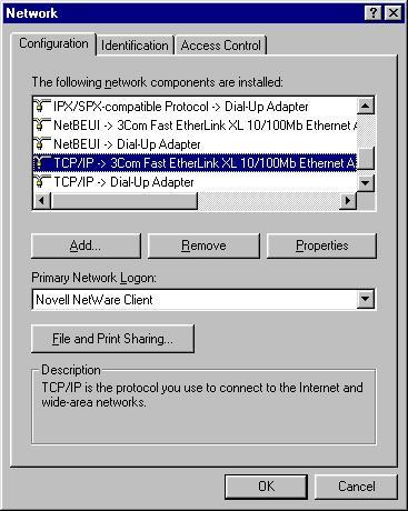 Chapter : User interface Click on «Settings». Select «Ethernet (TCP/IP)». Properties.