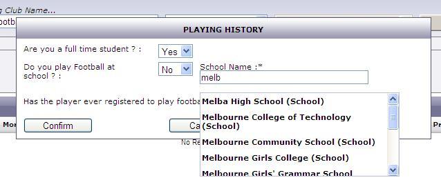 Step 4: Select Player In the Select Role field, select Player. Overseas Players A box will appear called Playing History.