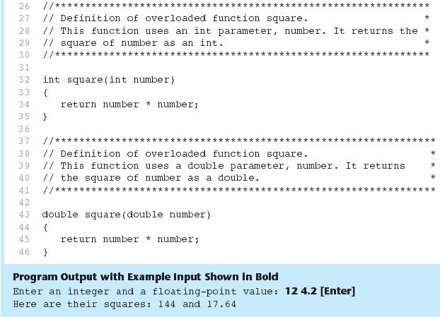 OVERLOADING FUNCTIONS IN PROGRAM The overloaded functions have different parameter lists