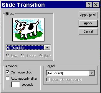 Slide Transition Allows you to make