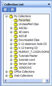At the bottom of the Collection List screen (on the left), you will see a Web Collections Folder.