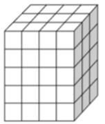 73 In this right rectangular prism, each small cube measures 1 unit on each side. What is the volume of the prism? Explain how you found the volume. You may show your work in your explanation.