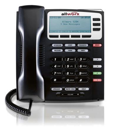 Allworx 9204 IP Phone The sleek, stylish design of the Allworx 9204 is ideal for any office setting. If you have minimal need for call line appearances, the 9204 is just right for you.