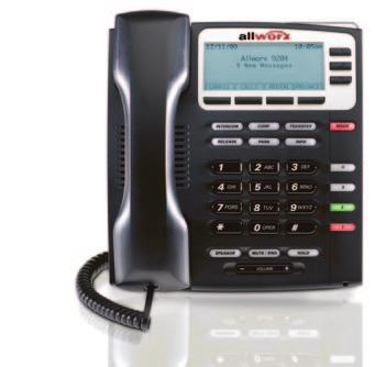 IP Phones Allworx 9224 Sophisticated, flexible top-of-the-line phone 24 programmable function keys expandable up to 96 Huge and easy-to-read 192 64 graphical backlit display Ideal remote phone take