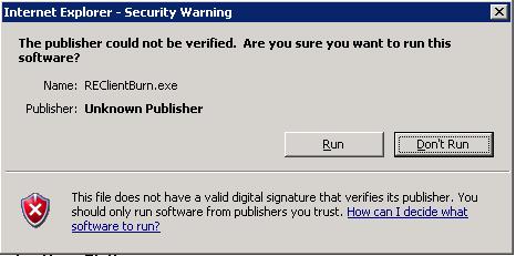 If the following dialog appears, click on Run.