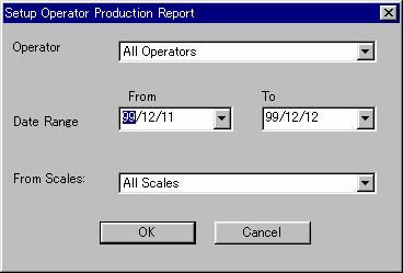 Operator Totals and Operator Override Totals Reports The operator totals report lists the production totals (quantity, total weight, and total value) for each operator.