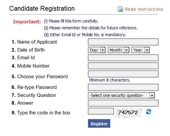 Fig 1 Main Page (Registration/Login) Step 1 : Candidate Registration This is a one-time procedure. Click on Candidate Registration link available in the main page.