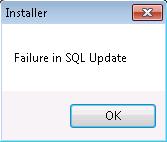 DATABASE NOTES: If the login (Windows or SQL) used for database authentication does not have sufficient privileges AND the database upgrade has not already been performed, the following dialog will