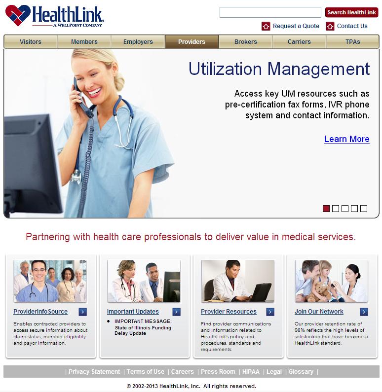 HealthLink Web Site The enhanced HealthLink web site www.healthlink.