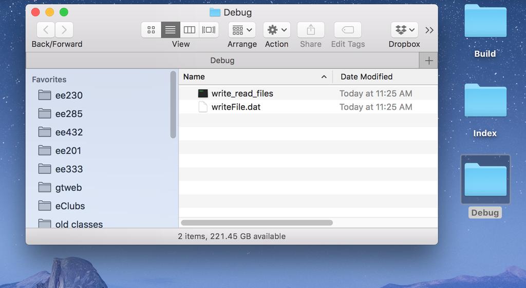Then folders start showing up on your desktop. The Debug folder holds the files that are most immediately relevant.