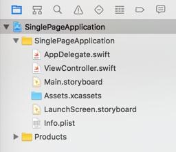 It generated 2 swift code files: AppDelegate and ViewController; 2 storyboard files; Assets.xcassets (Xcode Assets) and an Info.plist file. The Assets file holds your app's resources.