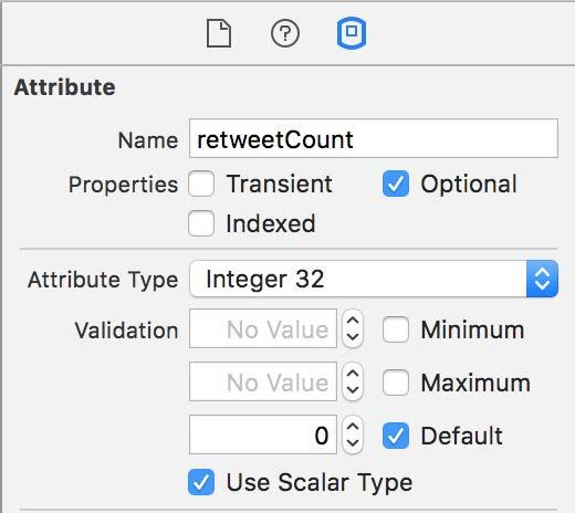 Scalar Types Scalars By default Attributes come through as objects (e.g. NSNumber) If you want as normal Swift types (e.