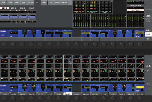 Simply choose from a selection of reverbs, delays or pitch-shifting effects. FX by Lexicon. Graphic EQ by BSS Audio.