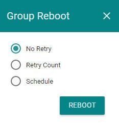 ThingsPro Server Select the reboot settings, and click REBOOT.