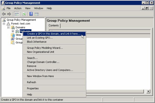 .Enter a name for the group policy in the 'New GPO' dialog Click