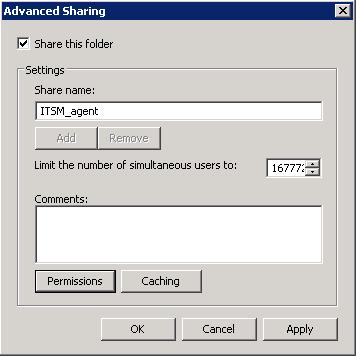 Click 'Apply', then 'OK' in the 'Advanced Sharing'