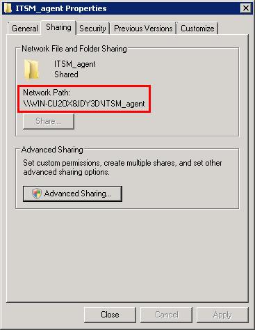 Note down the location of this shared folder and click the 'Close' button Follow the similar steps to create a shared file location for.mst file, if required.