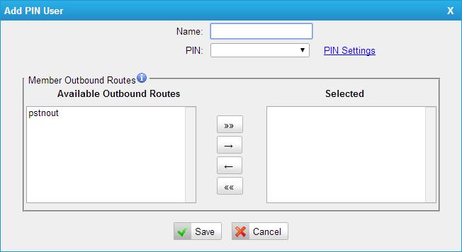 PIN Users may be used to keep track of calls in relation to particular activities or clients.