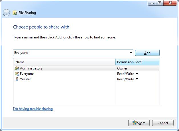 Figure 5-22 Before external storage can be properly configured, an SMB share