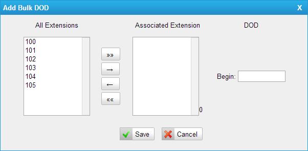 Figure 6-33 Add bulk DOD for bulk extensions in ascending sequence with the Begin DOD you fill in.
