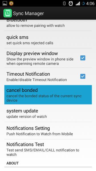 Cancel Bonded is used to disconnect Bluetooth between your Smartphone and the