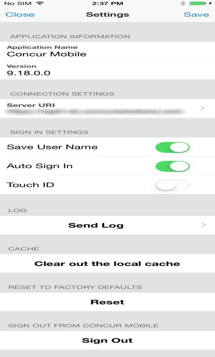 Turn on Touch ID Send an error log to
