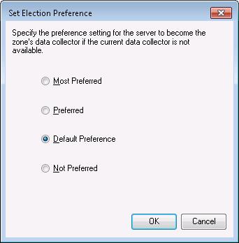 Data Collector Backup Most Preferred Default Preference WAN Preferred Default