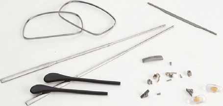 Soldering Set To assemble one complete metal frame with double bridge and golf temples. Eyewires are curved and shaped.