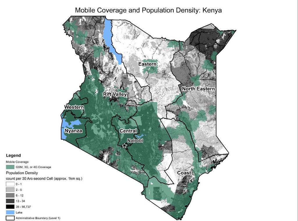 Key Findings Kenya 0.4% of the world s uncovered live here 8.8% of the population lives outside of mobile coverage Over 3 million people Rural Population: 76.