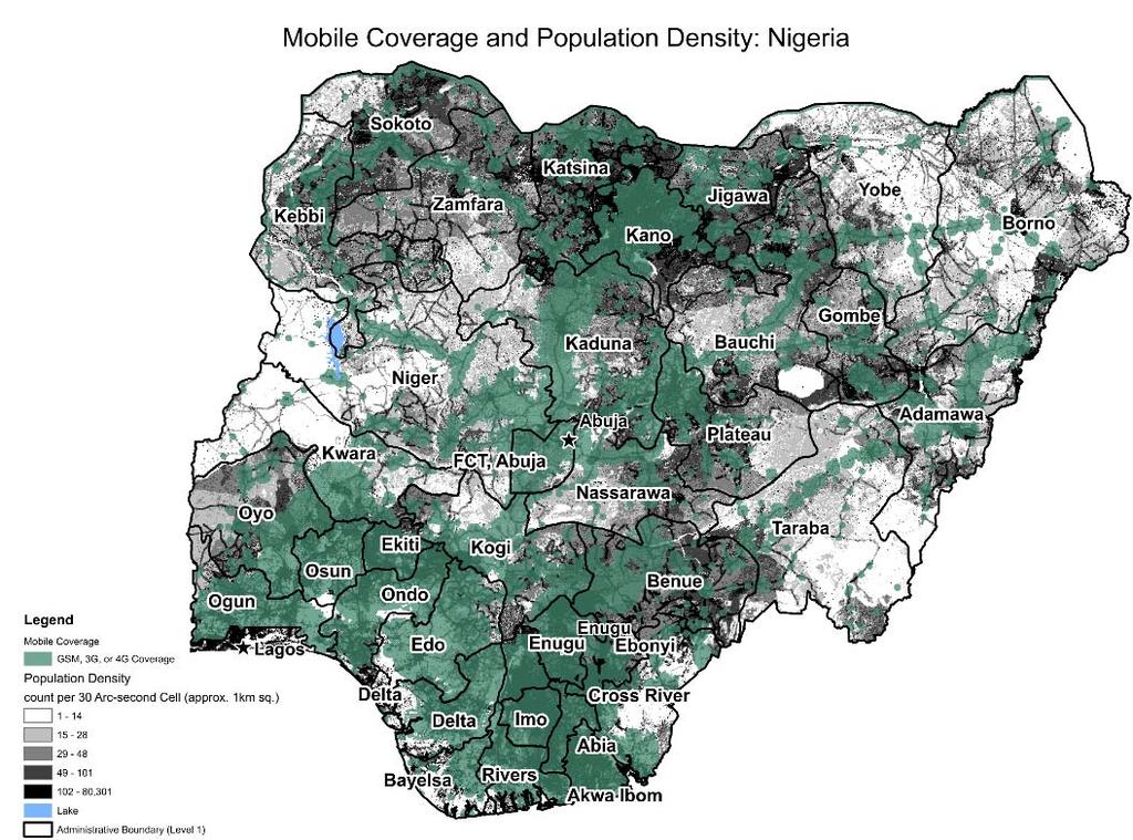 Key Findings Nigeria 4.7% of the world s uncovered live here 22.9% of the population lives outside of mobile coverage Over 38.8 million people Rural Population: 71.