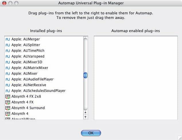 3. During installation, the Automap Plug-in Manager will open automatically.