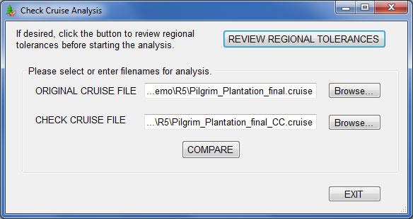 Check Cruise Analysis After collecting data in the field using FScruiser, the check cruise file ( _CC ) is ready for analysis.