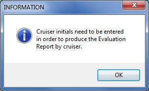 To create the report by cruiser, click the By Cruiser button and then the CREATE CHECK CRUISE EVALUATION REPORT button.