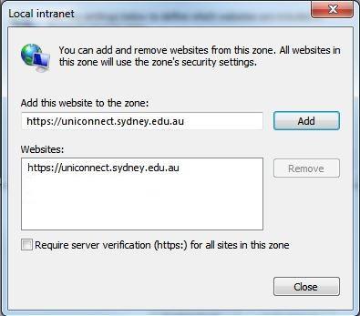 https://uniconnect.sydney.edu.au and click Add then the Close button 5.