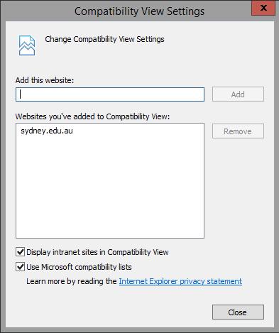 Click on the tools icon on the top right corner of Internet Explorer and select Compatibility View Settings 2.