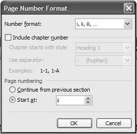 Word 2010: Preparing Your Dissertation 5/18/2011 9. Select Current Position from the drop down menu and select Plain Number (first option). A page number is inserted. 10.