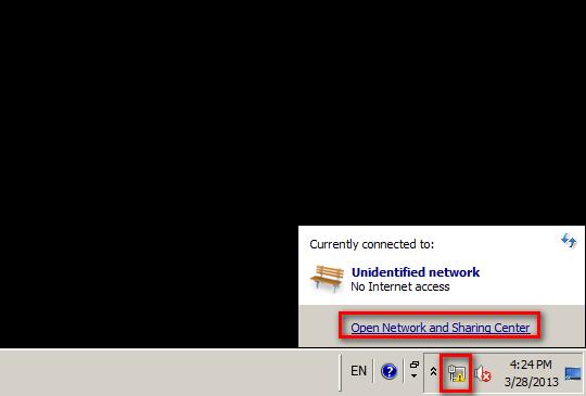 Administrator/Emr9000_Srv Click network icon and
